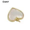 JP322 atmosfera doce design de coração de ouro incrustado pingente de concha acessórios para colar ou pulseira DIY para menina