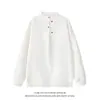 Nova Moletom Casual Masculino Outono 2026, Moderno, Fashionável e Único, Algodão 380g, Design de Botão Irregular, Moletom Masculino