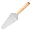Pá de Pizza com Cabo de Madeira Ferramenta de Pá Triangular para Pizza de Cozinha e Assar Pá para Bolo e Queijo Pá de Pizza de Aço Inoxidável