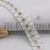 Punto Yiwu hecho a mano con cuentas de diamantes, perlas blancas y negras, encaje, accesorios para el cabello, material DIY, accesorios para la ropa, cinta arrugada