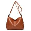 DENK Bolsa Feminina de Couro Genuíno Transfronteiriço 2024 Nova Bolsa Transversal de Ombro Casual da Moda Bolsa Avançada Camada Superior de Couro de Vaca Bolsa Grande