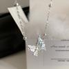 Collar de Mariposa Ojo de Gato Líquido Chapado en Plata para Mujer 2024 Nuevo Diseño de Nicho Collar de Alta Calidad