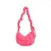 Bolso de Nube Plegado de Terciopelo Transfronterizo para Mujer, Bolso Peludo Nuevo, Estilo Coreano Casual Bolso Burbuja, Bolso de Hombro Cruzado, Bolso Dumpling