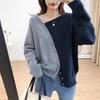Otoño e Invierno 2024 Nuevo Estilo Coreano Irregular Tejido Casual Suave Color Cera Manta Suéter Pulóver para Mujer