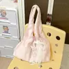 Bolso de Hombro Único para Mujer de Verano con Flor de Encaje Dulce Bolso Tote de Gran Capacidad Moderno para el Trabajo Casual Bolso de Mano Simple