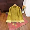 Nueva Chaqueta Jacquard Estilo Chino 2025 Modelo Nuevo de Primavera, Cuello Alto Estilo Nacional, Top Elegante de Lujo Ligero para Mujer, Retro Artístico