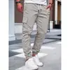 Calça Casual Masculina Carhartt Workwear Cor Sólida Cordão Cintura Elástica Barra com Punho Calça Longa Esportiva Fitness Masculina