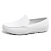 Zapatos blancos de verano de moda populares para hombre, suela gruesa antideslizante resistente al desgaste transpirable sin cordones casual de negocios para el trabajo, zapatos de hombre