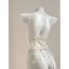 Spice Girl Roupas de Exterior Renda Alça Fina Verão Feminino Base Camisa Top Cobertura de Seios Colete Slim-fit Costas Bonitas com Bojo