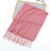 Exclusivo transfronterizo para moda de color sólido nuevo toalla larga plana delgada bufanda chal casual suave transpirable con borlas