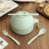 Tazón para Fideos Instantáneos de Dormitorio Estudiantil estilo Japonés con Tapa Vajilla de Paja de Trigo Hogar Tazón Grande para Fideos Instantáneos con Tapa traje