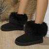 Botas de Nieve Planas para Mujer, Zapatos de Algodón Estilo Nuevo Invierno 2025, Mocasines Cálidos Forrados de Lana y Peludos, Slip-On, Venta al por Mayor