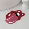 Amazon Transfronterizo Labios Rojos Sexy Cachemira Imitación Felpudo Dormitorio Manta de Cama Absorbente Decorativo Baño Tacto Felpudo Resistente al Desgaste