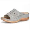 Nuevas zapatillas de suela gruesa de estilo europeo y americano, con tacón de cuña, ligeras, en stock en Amazon, comercio exterior, tallas grandes para mujer, venta al por mayor