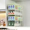 Gabinete Estante para Almacenamiento de Película en Rollo Estante de Almacenamiento Compartimentado Gabinete Suministros de Cocina Estante en Capas Artefacto Ahorrador de Espacio