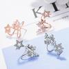 Aretes de botón para mujer elegantes Corea del Sur personalidad mariposa dulces micro-incrustados aretes de circonita brillante accesorios para combinar con todo