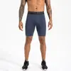 Calça de fitness masculina de secagem rápida de cinco pontos para comércio exterior transfronteiriço, collant esportivo para treino, calça de compressão para corrida com bolso lateral de alta elasticidade