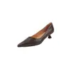 Zapatos de trabajo básicos versátiles de tacón medio de piel de oveja 2026 punta fina de cuero genuino, zapatos de salón bajos para mujer, disponibles en varias tallas, retornables
