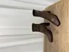 Botas Curtas estilo Martin com Salto Grosso e Bico Quadrado, com Zíper Traseiro, Novo Estilo Primavera e Outono 2025, Estilo Europeu e Americano da Moda, Botas Elásticas de Ajuste ao Corpo