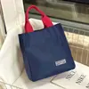 Nova Bolsa Térmica para Marmita Estilo Coreano de Contraste com Forro Isolante, Bolsa de Maternidade, Bolsa de Mão para Trabalho, Lanche, Compras para Mulheres