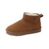 Nuevo Invierno Gamuza Punta Redonda Tacón Bajo (Tal Than cm) Botas de Nieve Marrón Antílope Planas Fondo Invierno