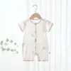 Roupas de Bebê, Macacões de Bebê, para Recém-Nascidos e Crianças Pequenas, Macacão Pijama de Seda Premium de Manga Curta, Fino e Sem Costura para o Verão