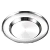 Prato de Chapéu de Aço Inoxidável Estilo Coreano Prato Fundo Prato Ocidental Recipiente para Servir Massa Salada Batatas Fritas Restaurante Speakeasy Uso Comercial