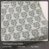 Tecido jacquard estampado tingido em fio com florzinhas verde-acinzentadas, tecido para vestido de primavera e verão retrô, saia de menina, tecido para bolsa
