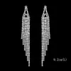 Pendientes Europeos y Americanos Transfronterizos de Pedrería, Pendientes de Borlas, Personalizados, Modernos, Elegantes, Versátiles, Conjuntos para Novias, Accesorios para Vestidos, Accesorios