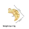 Pingente de Croissant em Aço Inoxidável Artesanal DIY Acessórios de Joia Colar Pulseira Pingente Dourado 18K Eletrodepositado a Vácuo