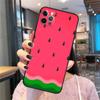 Funda para teléfono móvil con diseño de sandía, color verde fresco y tierra roja, compatible con iPhone 15.