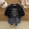 2025 Nuevo Estilo Sudadera de Manga Larga con Collar de Letras Pequeñas para Bebés y Niños Conjunto de Dos Piezas para 1-4 Años Ropa Elegante para Niños