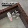 Zircônia brilhante com strass de borboleta, novos acessórios de nail art de luxo e alta qualidade, anel de strass de borboleta branco translúcido para nail art