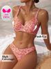 Traje de baño bikini estampado europeo y americano nuevo transfronterizo 2025 para mujer, bikini sexy de playa junto al mar, traje de baño dividido