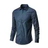 Blanco de manga larga sin planchar decoración de negocios estilo coreano profesional oficina hombres traje casual blanco camisa guapa