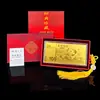 Año del Caballo Billete Conmemorativo con Lámina de Oro Moneda de la Fortuna Suerte Riqueza Dinero Seguro para Madres Buen Comienzo Regalo Zodiaco de Dibujos Animados Sobre Rojo
