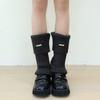 Calcetines Jk Off-White para Mujer, Calentadores Gruesos Cálidos Color Café para Otoño e Invierno, Calcetines Acrílicos de Media Caña Holgados, Calcetines para Pantorrilla Color Gris Humo