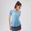 Verano Ligero Transpirable Yoga Manga Corta Mujer Cuello en V Ajustado Deportivo Casual Fitness Top Suelto Moda Camiseta de Yoga