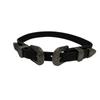 Genial Anillo de Cuello Gargantilla Punk de Industria Pesada Negro Cuello de Hebilla Doble Cuero de Alta Gama Chica Caliente Y2K Collar de Cuello para Mujer