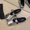 Meias Pantufa Femininas de Bico Aberto, Sandálias Planas Suaves Estilo Francês para Noite, Modelo Novo 2026 Verão Sapatos Mule