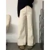 Calça Jeans Wide Leg Damasco Feminina Verão 2025 Novo Estilo Americano Cintura Alta Solta Sem Barra Pantalona Curta