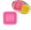Molde cuadrado hecho a mano para jabón casero estilo coreano molde individual redondo de corazón modelo de yeso para jabón frío de leche materna diy