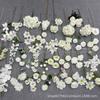 Simulação de jardim Monet branco, material para flores de auditório de casamento, plantio de flores de casamento, arte de flores Mori, chumbo de estrada, flores decorativas