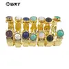 WT-B631 Pulsera de Piedras Preciosas Estilo Dulce Fresco Chica Picante Personalidad Europea y Americana Microincrustación de 18K Piedra Semipreciosa Natural Diseño Irregular