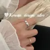 Misma Joyería de Plata de Blogger Ins Coreano Plata de Ley S925 Anillo Brillante con Graffiti del Clima Anillo Versátil de Gama Alta