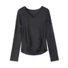 Camisa Base de Tricô com Gola V e Manga Longa Outono 2026 para Mulheres, Blusa T-shirt Estilosa Slim Fit Versátil Estilo Preguiçoso para Mulheres