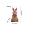 Adorno de Conejo de Pascua de Nuevo Producto Transfronterizo Decoración Creativa para Escritorio del Hogar Patio Jardín Artesanía de Resina Hecho a Mano
