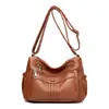Comercio Exterior 2024 Bolso para Mamá Nueva Gran Capacidad Cuero Lavado Multicapa Bolso Cuadrado Pequeño Bolso Cruzado de Hombro Casual para Mujer