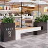 Combinación de Rejilla para Macetas de Exterior Acero Inoxidable Hierro Forjado Divisor Comedor Bar Patio Cafetería Combinación de Rejilla para Macetas Maceta