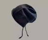 Outono e inverno Light Board Drawstring Wool Stack Cap Children's Curl Thickened Warm Baotou Moon Cap Face Small Head Cap